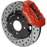 Kit gros frein avant - Etriers 4p rouges et disques 280mm perc&eacute;s + rainur&eacute;s Wilwood Honda