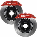 Kit gros freins Apollo avant - Etriers rouges 4 pistons et disques de frein rainur&eacute;s EBC Honda