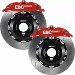 Apollo Big Brake Kit vorne &ndash; Rote 4-Kolben-Bremss&auml;ttel und gerillte Bremsscheiben EBC Honda