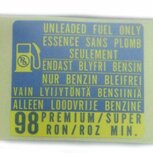 Sticker alleen loodvrije benzine euro 98 Genuine Honda