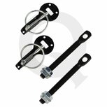 Quick release motorkap / kofferbak sluitingen aluminium - Zwart QSP