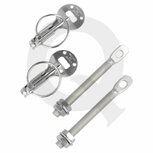 Quick release motorkap / kofferbak sluitingen aluminium - Zilver QSP