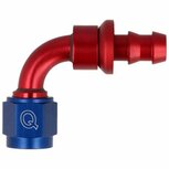 Slangadapter 90&deg; push-on 10HE-10AN(F) - Rood/blauw QSP