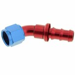 Slangadapter 45&deg; push-on 10HE-10AN(F) - Rood/blauw QSP