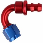 Slangadapter 120&deg; push-on 10HE-10AN(F) - Rood/blauw QSP