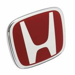 Embl&egrave;me H au dos - Rouge, base blanche Genuine Honda