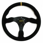 Stuur 350mm/vlak (suede) - Zwart QSP