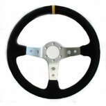 Stuur 350mm/90mm diep (suede) - Zilver QSP