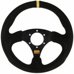 Stuur 300mm/vlak (suede) - Zwart QSP