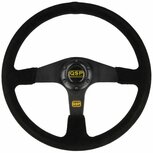 Stuur 380mm/vlak (suede) - Zwart QSP