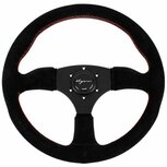 Spa stuur 350/50mm suede met rode stiksels Vigor