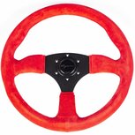 Spa stuur 350/50mm rood suede met rode stiksels Vigor