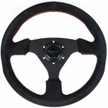 Monza stuur 330/30mm suede met rode stiksels Vigor