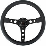 Monte Carlo stuur 350/20mm leder met zwarte stiksels Vigor