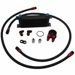 Oliekoeler kit met thermostaat (330 x 115 x 50mm) - Zwart APP