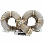 Turbo spruitstuk rvs Ramhorn met T3 flens, 44-46mm V-band wastegate flens SRS Honda B-series