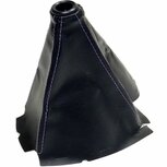 Getriebeabdeckung aus schwarzem Leder mit violetten N&auml;hten VMS Racing Honda