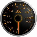 Xline voltmeter zwart/amber Stri Xline