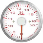 Xline voltmeter wit/amber Stri Xline