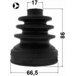 Aandrijfashoes achter binnenzijde (differentieelkant) Febest Honda