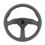 Spa stuur 350/50mm leder met rode stiksels Vigor