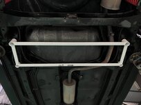 Rear Strut Brace 4 Points White Steel Mitsubishi Colt Ultra Racing