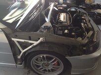 Wing Bracket 3 Points White Steel Mitsubishi Lancer Evolution Ultra Racing