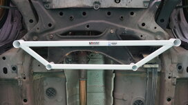 Front H-Brace 4 Points White Steel Mitsubishi Lancer Ultra Racing