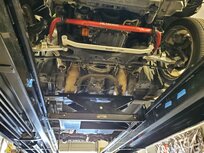 Front Lower Strut Brace White Steel Nissan 350Z Ultra Racing