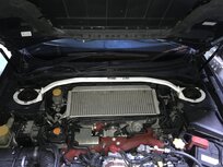 Front Strut Brace 2 Points White Steel Subaru Impreza Ultra Racing