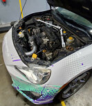 Front Strut Brace 2 Points White Steel Subaru Toyota Ultra Racing