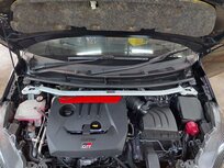 Front Strut Brace 2 Points White Steel Toyota Yaris Ultra Racing