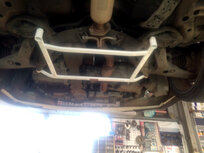 Front strut bar 4 points white steel Mitsubishi Lancer Evolution Ultra Racing