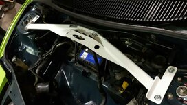 Front Strut Brace 4 Points White Steel Toyota MR2 Ultra Racing