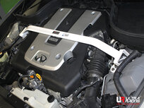 Front Strut Brace White Steel Infiniti Nissan Ultra Racing