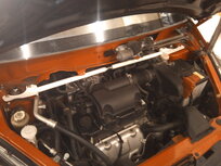 Front Strut Brace White Steel Mitsubishi Colt Ultra Racing