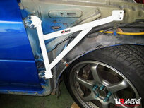 Wing Bracket 3 Points White Steel Subaru Impreza Ultra Racing