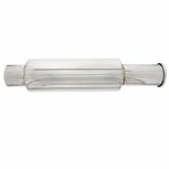 Universal silencer stainless steel 3.0" rolled tip PLM