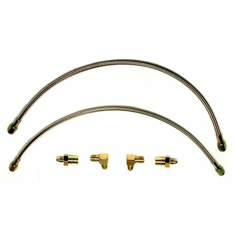 Remslangen voorzijde RVS gevlochten - Zilver Wilwood Honda