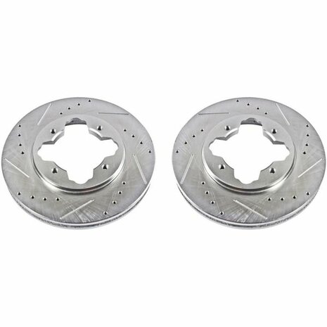 Front brake discs (262mm / 4x114.3) - Evolution Drilled+Grooved Power Stop Honda