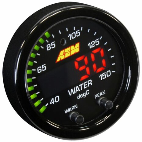 temp&eacute;rature huile/eau/transmission. m&egrave;tre 52mm 100-300&deg;f / 40-150&deg;C AEM Electronics X-Series
