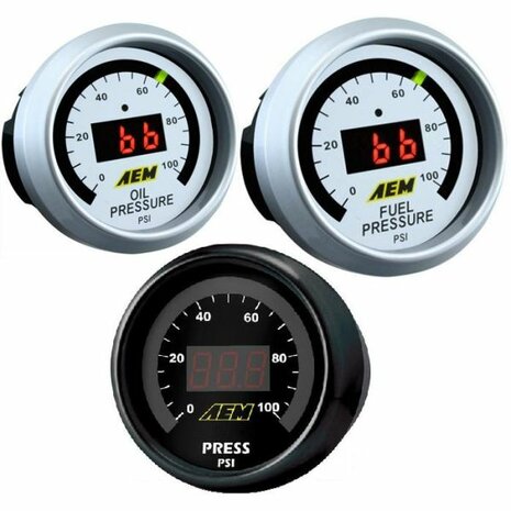 Oil/Fuel Pressure Gauge (0-100psi) AEM Electronics