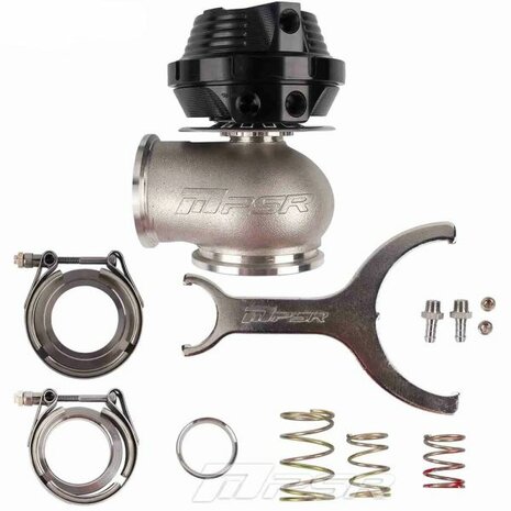 Externes Doppel-V-Band-Wastegate &ndash; 50 mm &ndash; Schwarz Pulsar Turbo Systems