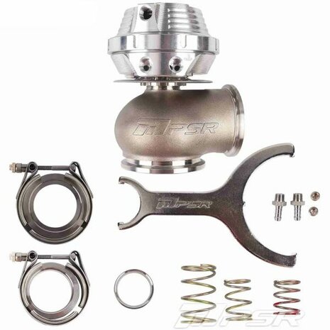 Externes Doppel-V-Band-Wastegate &ndash; 60 mm &ndash; Silber Pulsar Turbo Systems