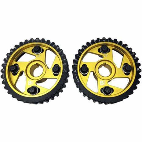Adjustable Camshaft Sprockets with ARP Bolts - Gold Brian Crower Honda