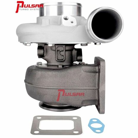 S366 950HP GEN2 Journal Bearing Turbo - Standard - 76x67.5mm - T4 .88 V-Band Pulsar Turbo Systems