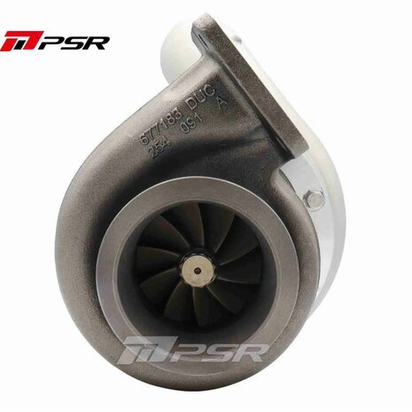 366 950HP Billet Journal Bearing Turbo - 66x91mm 7+7 B - 76x67.5mm - WO Turbine Hous - Elbow Outlet Pulsar Turbo Systems