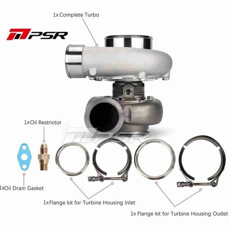Turbocompresseur PSR3576 GEN2 - Standard - Double bande V .83 Pulsar Turbo Systems
