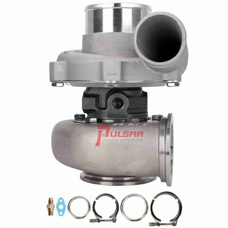 2860 360 PS GEN1 Doppelkugellager-Turbo &ndash; Standard &ndash; Gussrad &ndash; .82 Edelstahl-Doppel-V-Band Pulsar Turbo Systems