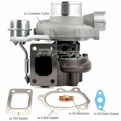 GTX2867R GEN2 KUGELLAGER TURBO &ndash; T51R Mod &ndash; T25 .86 5 Bolzen &ndash; Stempelung 14 psi Pulsar Turbo Systems